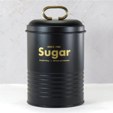 Pote Porta Mantimento Açucar Metal Preto 19cm - Ela Decora